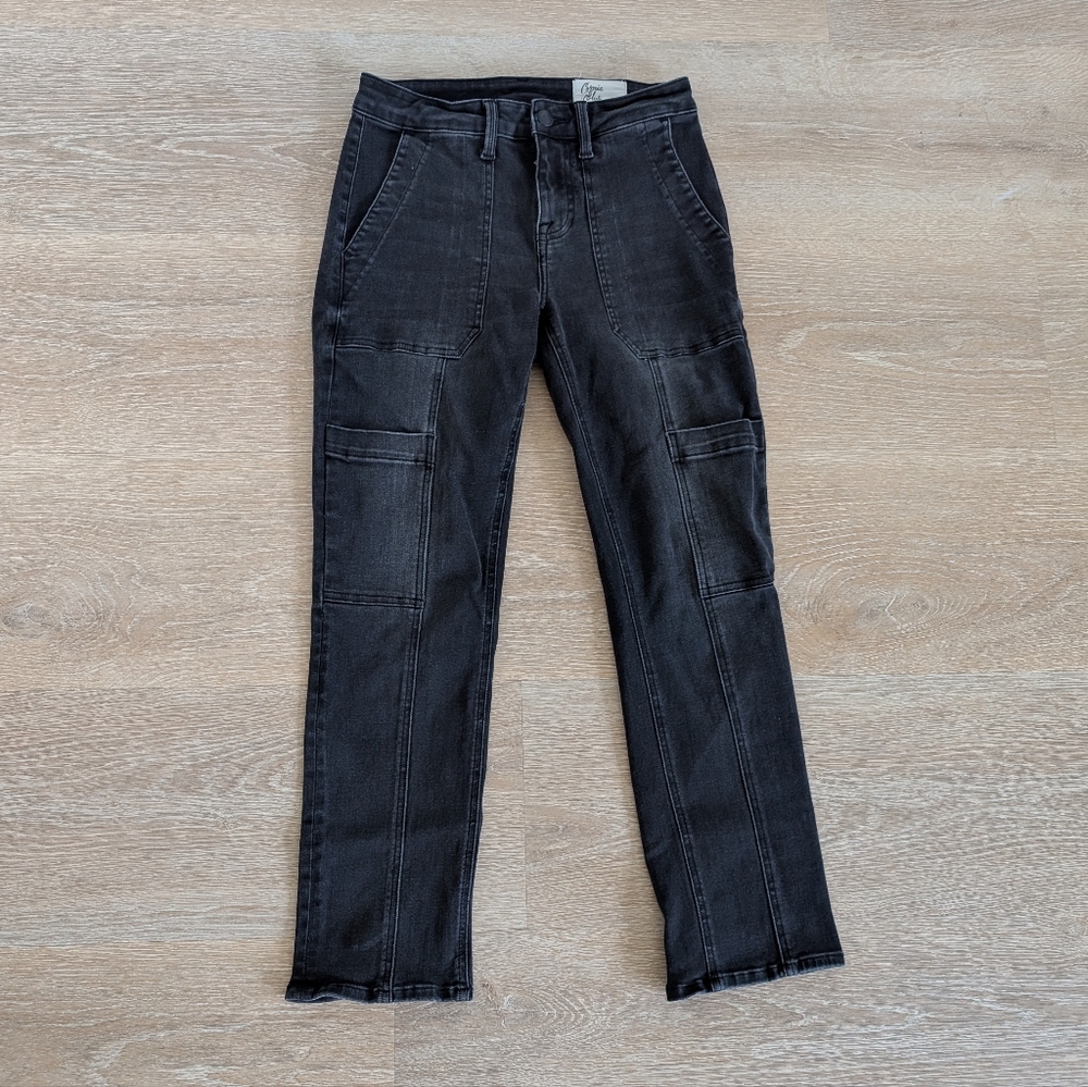 Cosmic Blue Love Black Jocelyn Utility Straight Leg Jeans Size 25